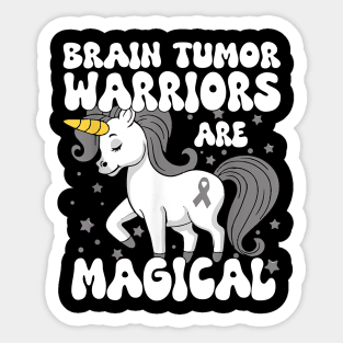 Brain Tumor Warrior Gray Ribbon Brain Tumor Cancer Awareness Sticker